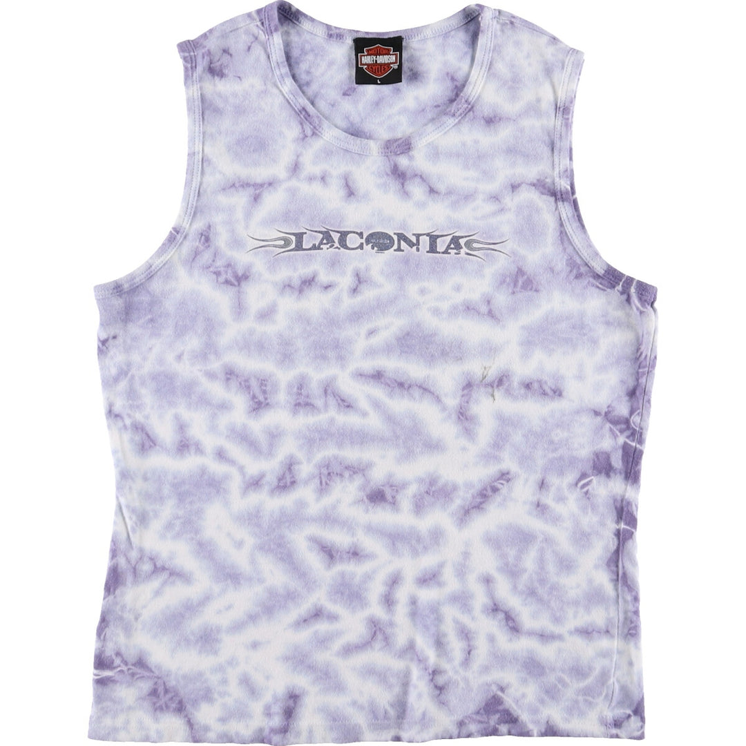 00'S Harley-Davidson Tie-dye Pattern Back Print Tank Top Made in USA Women's L size /eaa473931