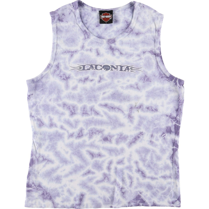 00'S Harley-Davidson Tie-dye Pattern Back Print Tank Top Made in USA Women's L size /eaa473931