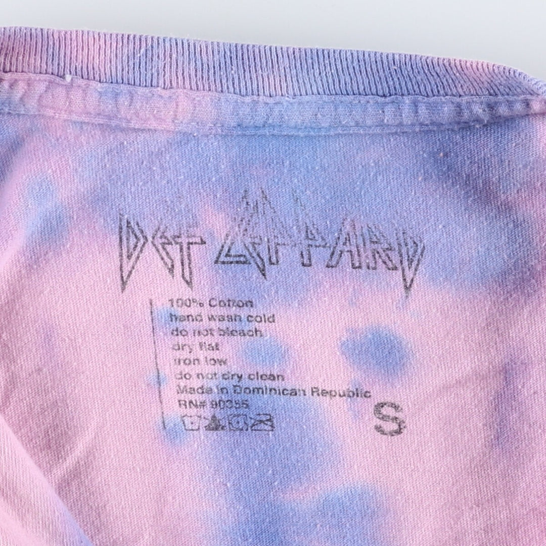 DEF LEPPARD Tie-dye Pattern Cropped Cut-off Band T-shirt, Women's Size S / eaa473935