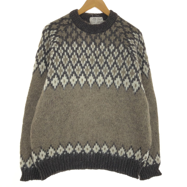 80'S Cheviot CRAFTS Nordic sweater, men's size L, vintage /eaa474176