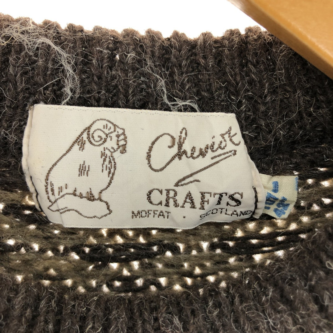 80'S Cheviot CRAFTS Nordic sweater, men's size L, vintage /eaa474176