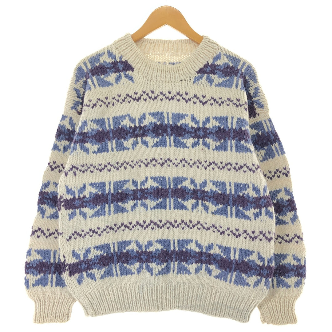 All-over print knit sweater, men's size M / eaa474179