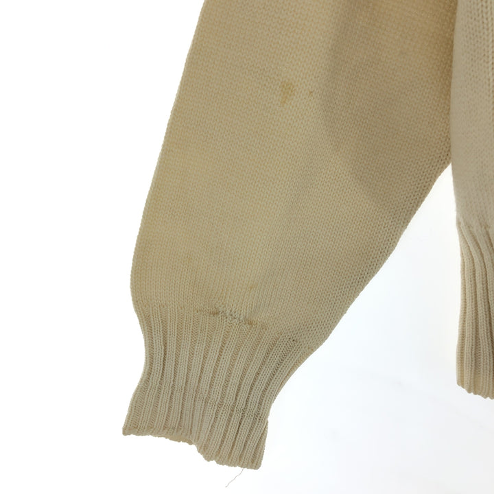 60s-70'S SAND KNIT V-neck lettered knit sweater, men's size S, vintage / eaa474181