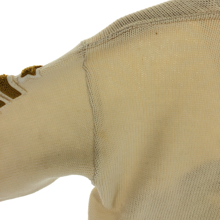 60s-70'S SAND KNIT V-neck lettered knit sweater, men's size S, vintage / eaa474181
