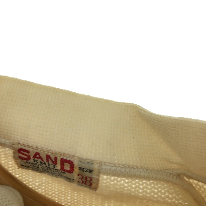 60s-70'S SAND KNIT V-neck lettered knit sweater, men's size S, vintage / eaa474181