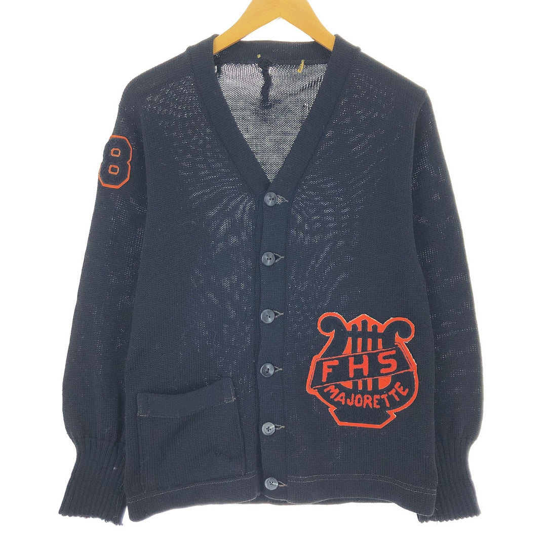 ~50'S Wool Lettered Knit Cardigan Men's M Size Vintage / eaa474193