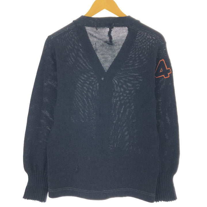 ~50'S Wool Lettered Knit Cardigan Men's M Size Vintage / eaa474193