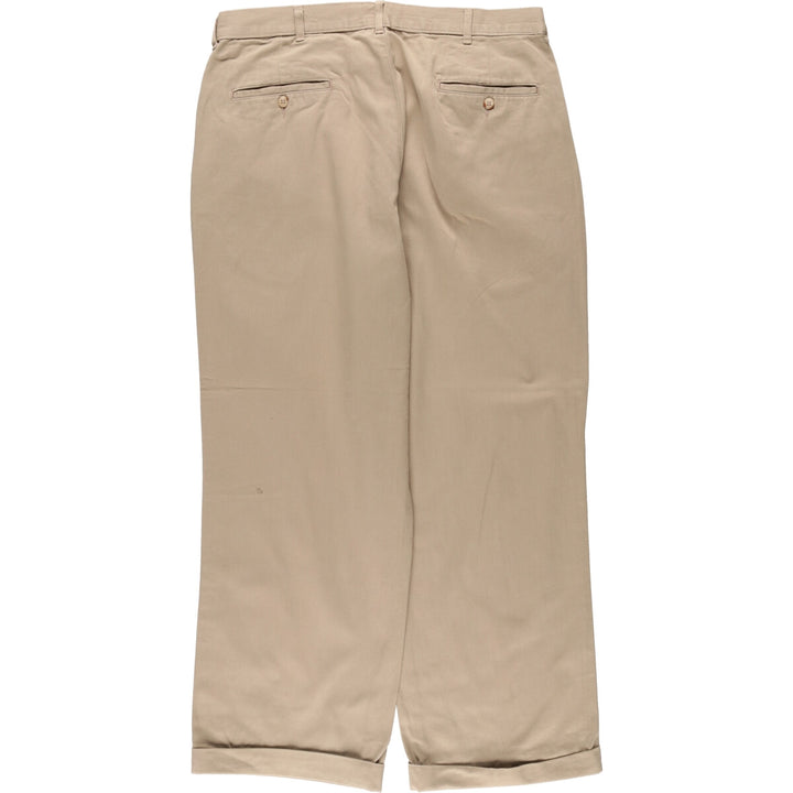 Ralph Lauren POLO by Ralph Lauren Two-pleat Chino Pants for Men, W35 cotton Khaki type beige Vintage Second Hand
