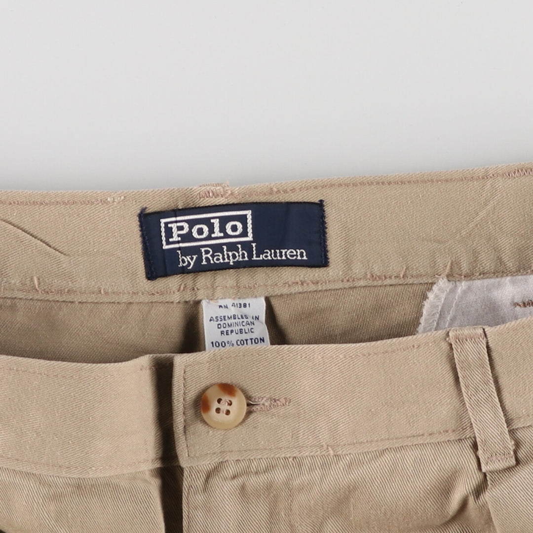 Ralph Lauren POLO by Ralph Lauren Two-pleat Chino Pants for Men, W35 cotton Khaki type beige Vintage Second Hand