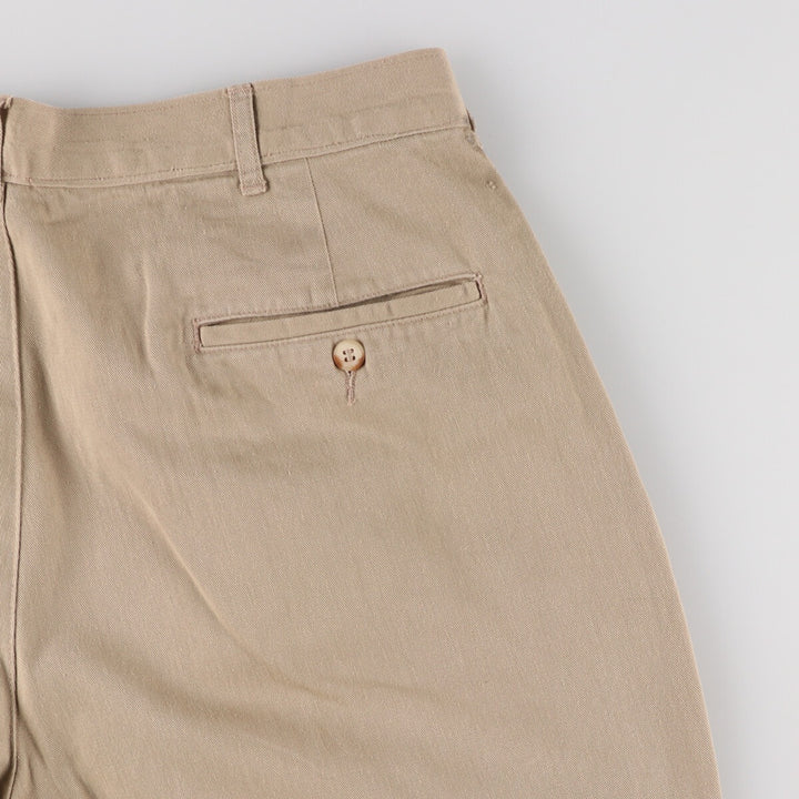 Ralph Lauren POLO by Ralph Lauren Two-pleat Chino Pants for Men, W35 cotton Khaki type beige Vintage Second Hand