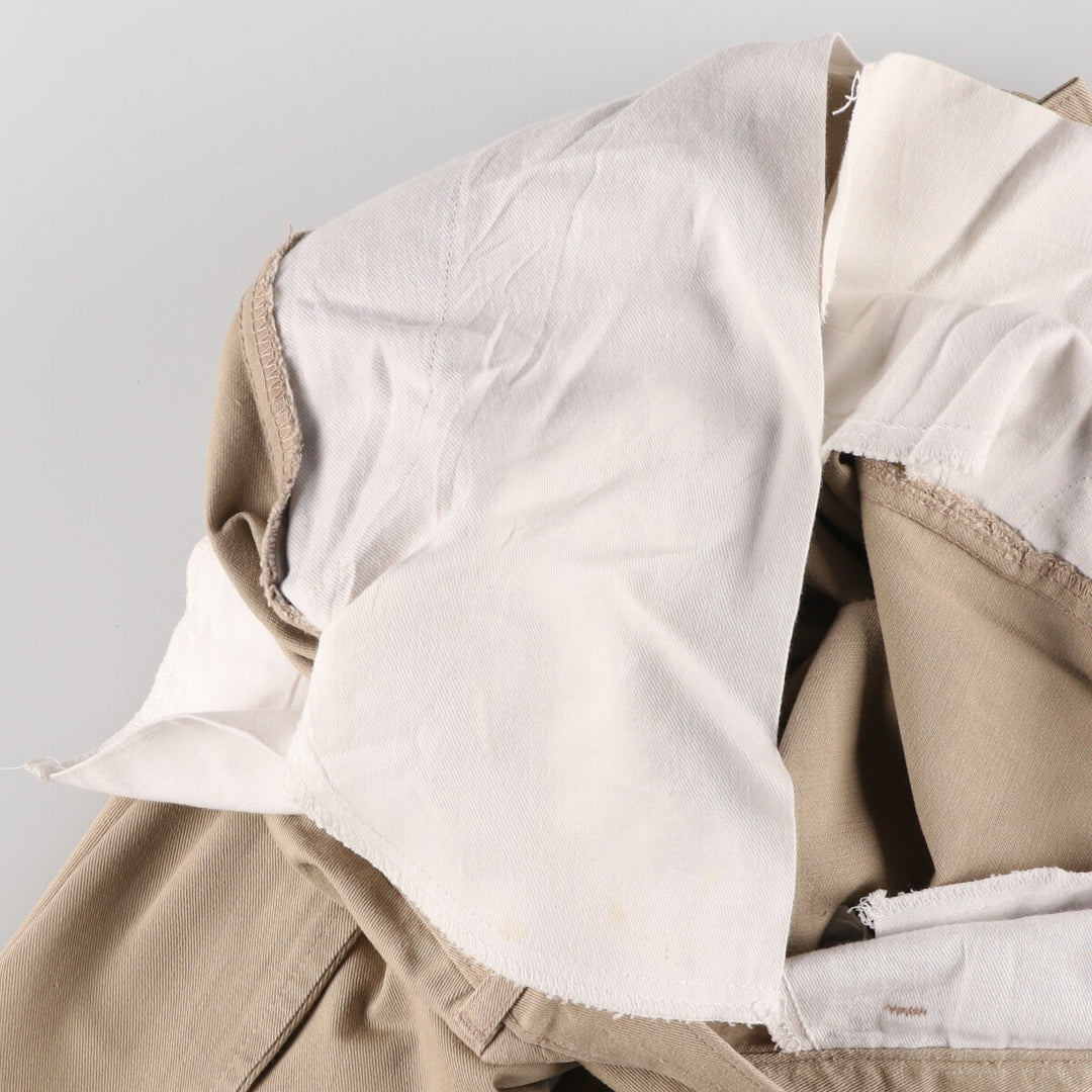 Ralph Lauren POLO by Ralph Lauren Two-pleat Chino Pants for Men, W35 cotton Khaki type beige Vintage Second Hand