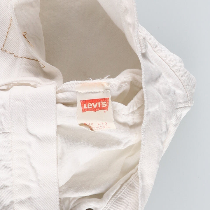 90'S Levi's White Denim Straight Denim Pants Made in USA Men's W31 Vintage /eaa474299