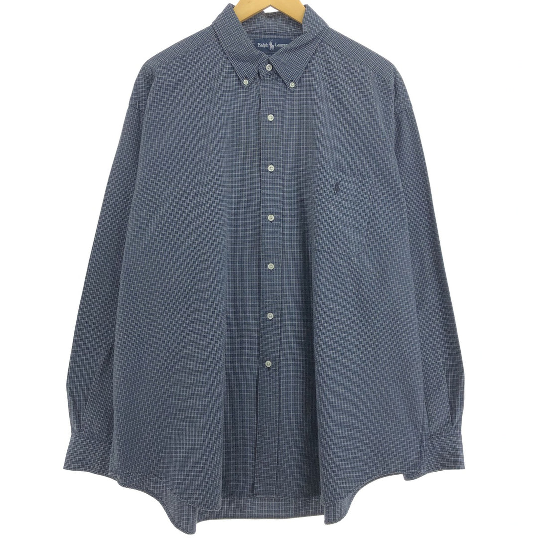 Ralph Lauren BIG SHIRT Long sleeve button-down check shirt Men's XL equivalent /eaa474323