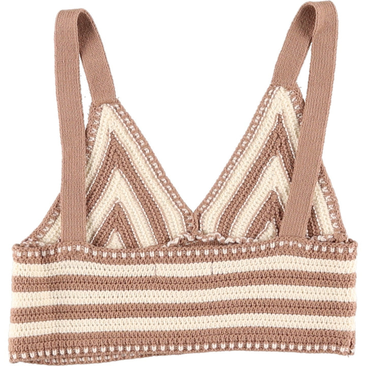 Hazel Moon Border Pattern Crochet Knit Bustier Women's XS /eaa474345