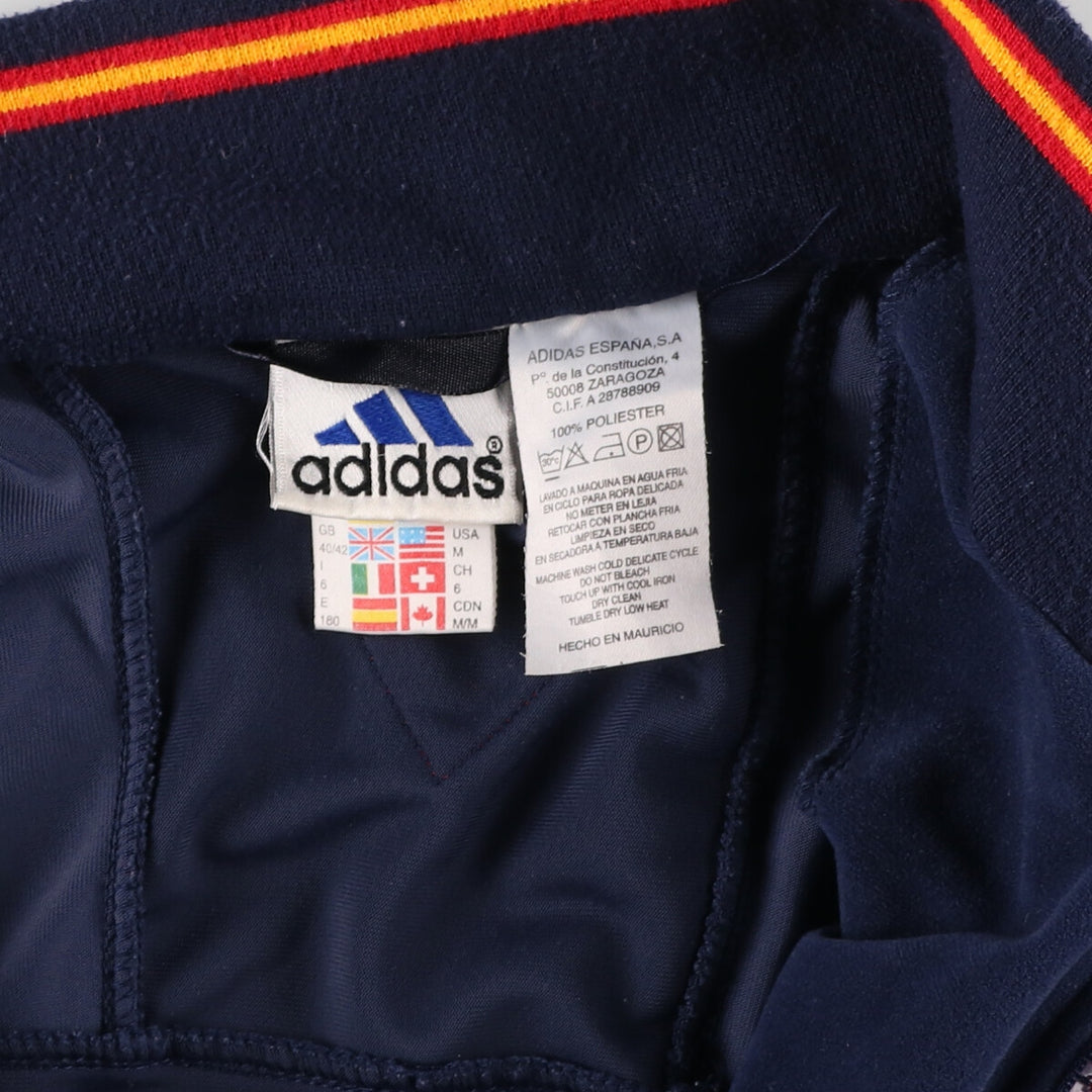 90s~00'S Adidas Velour Jersey Track Jacket Men's M size polyester navy blue type Vintage Second Hand