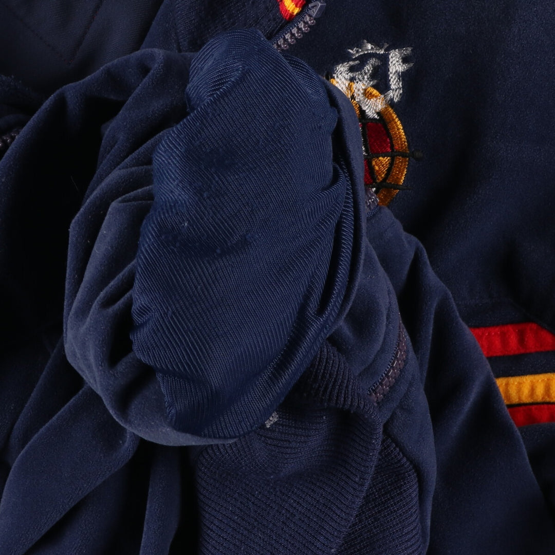 90s~00'S Adidas Velour Jersey Track Jacket Men's M size polyester navy blue type Vintage Second Hand