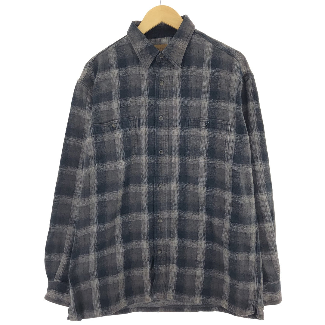 ST JOHN'S BAY Long Sleeve Flannel Check Shirt Men's Size L /eaa474415