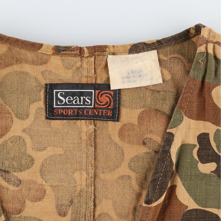 70'S Sears Camouflage Pattern Duck Hunter Camo Hunting Vest Men's Size L Vintage / eaa474591