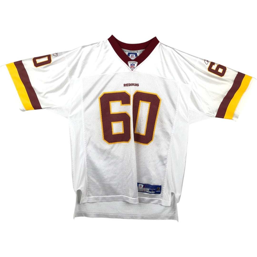 Reebok NFL Washington Redskins V-neck Mesh Football 3/4 Sleeve T-Shirt (Men's Size L) polyester white type Vintage Second Hand