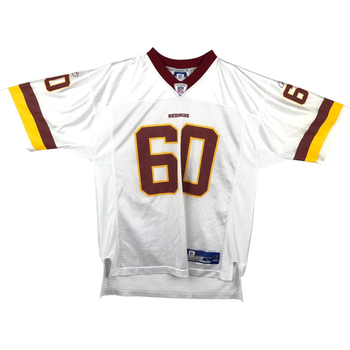 Reebok NFL Washington Redskins V-neck Mesh Football 3/4 Sleeve T-Shirt (Men's Size L) polyester white type Vintage Second Hand