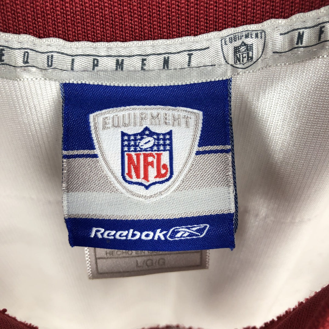 Reebok NFL Washington Redskins V-neck Mesh Football 3/4 Sleeve T-Shirt (Men's Size L) polyester white type Vintage Second Hand
