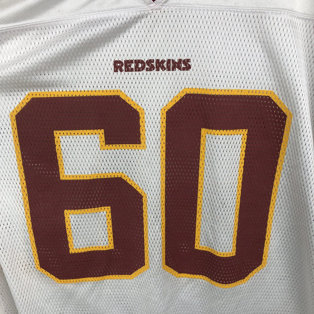 Reebok NFL Washington Redskins V-neck Mesh Football 3/4 Sleeve T-Shirt (Men's Size L) polyester white type Vintage Second Hand