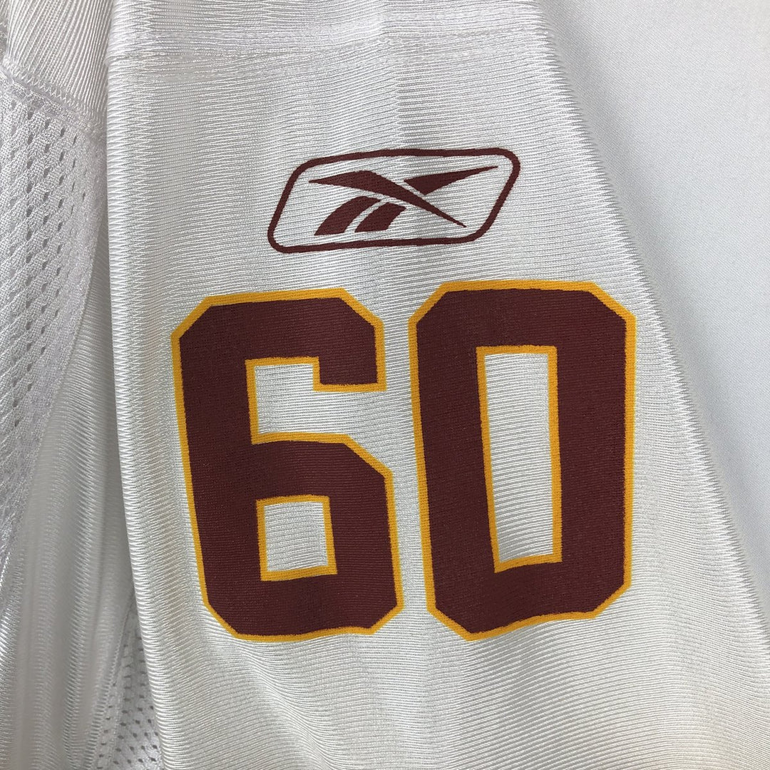 Reebok NFL Washington Redskins V-neck Mesh Football 3/4 Sleeve T-Shirt (Men's Size L) polyester white type Vintage Second Hand