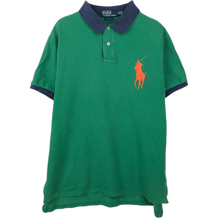 Ralph Lauren POLO by Ralph Lauren CUSTOM FIT Big Pony Short Sleeve Polo Shirt Men's XL cotton green type Vintage Second Hand