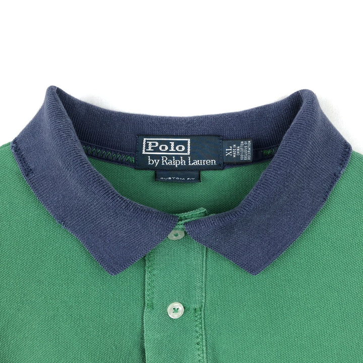 Ralph Lauren POLO by Ralph Lauren CUSTOM FIT Big Pony Short Sleeve Polo Shirt Men's XL cotton green type Vintage Second Hand