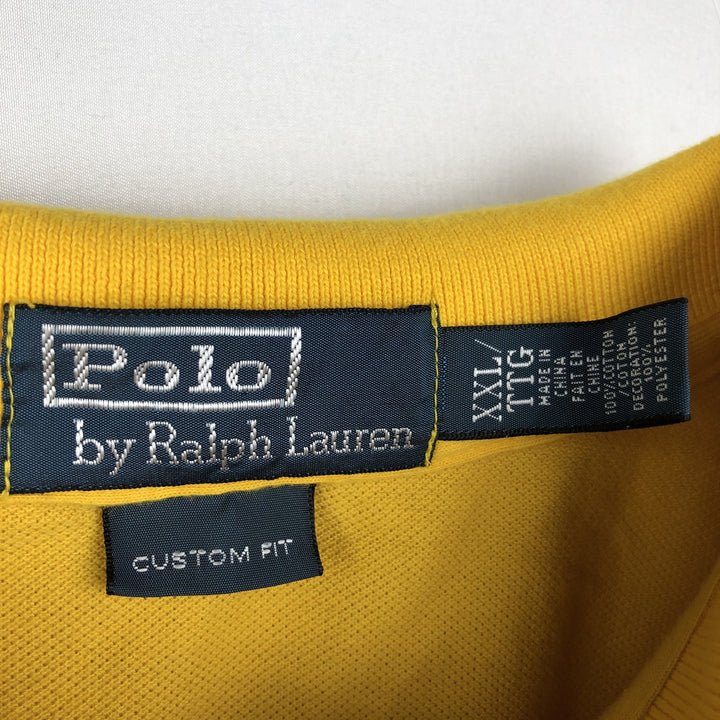 Ralph Lauren POLO by Ralph Lauren CUSTOM FIT Flag Pattern Big Pony Short-Sleeve Polo Shirt (Men's XXL equivalent) cotton yellow type Vintage Second Hand