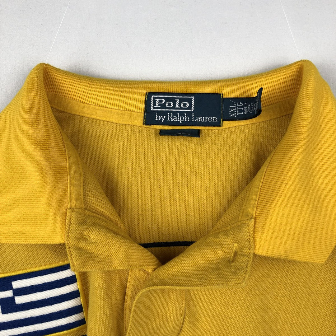 Ralph Lauren POLO by Ralph Lauren CUSTOM FIT Flag Pattern Big Pony Short-Sleeve Polo Shirt (Men's XXL equivalent) cotton yellow type Vintage Second Hand