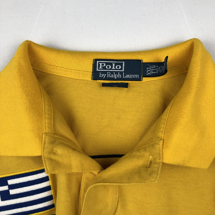 Ralph Lauren POLO by Ralph Lauren CUSTOM FIT Flag Pattern Big Pony Short-Sleeve Polo Shirt (Men's XXL equivalent) cotton yellow type Vintage Second Hand