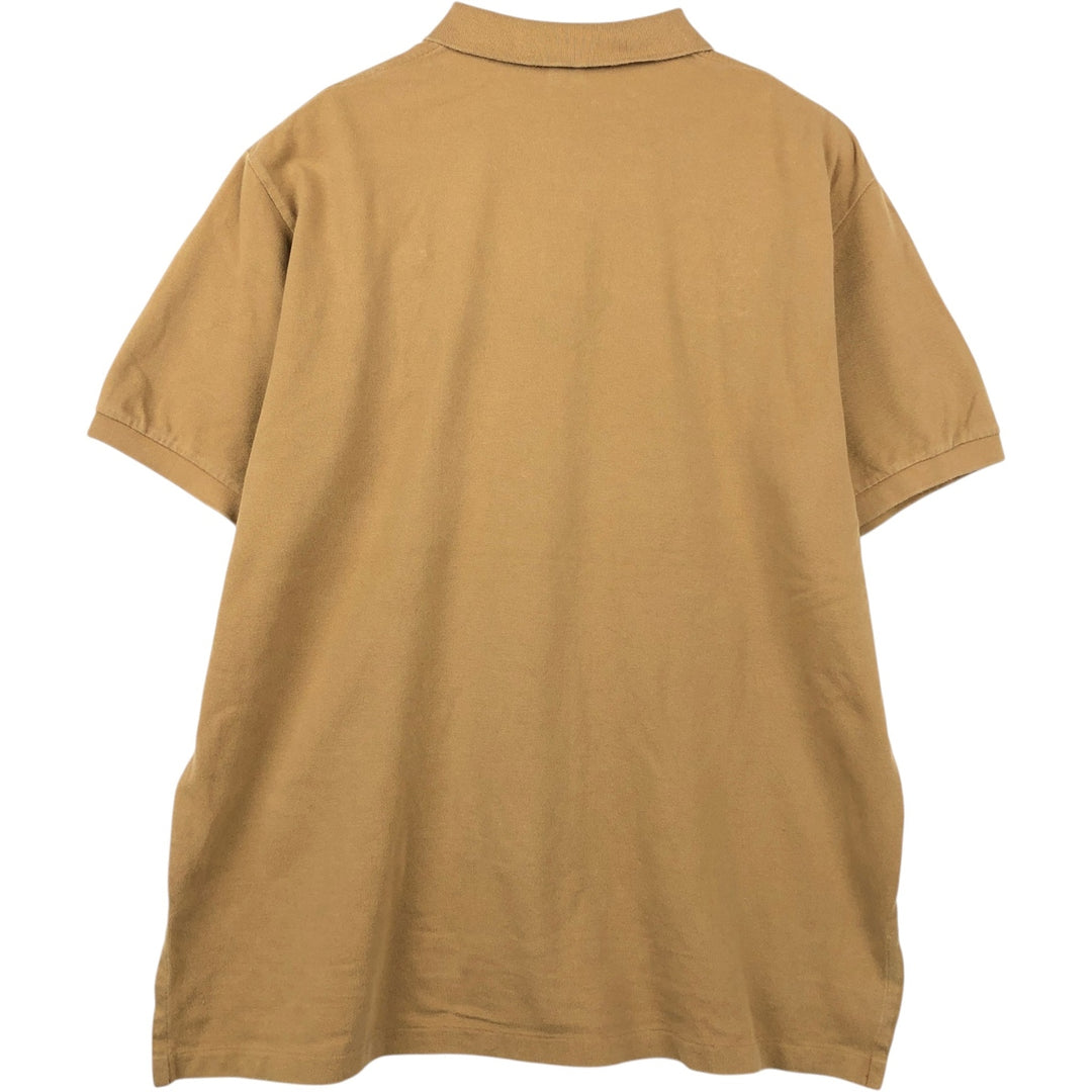 Ralph Lauren POLO by Ralph Lauren Big Pony Short-Sleeve Polo Shirt, Men's Size XXL (approx.) cotton beige type brown Vintage Second Hand