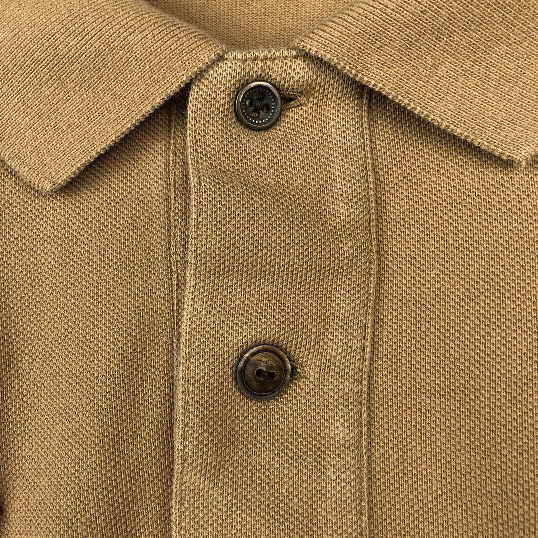 Ralph Lauren POLO by Ralph Lauren Big Pony Short-Sleeve Polo Shirt, Men's Size XXL (approx.) cotton beige type brown Vintage Second Hand