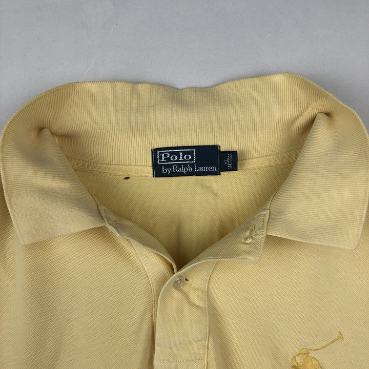 Ralph Lauren POLO by Ralph Lauren Big Pony Short Sleeve Polo Shirt Men's XL cotton yellow type Vintage Second Hand