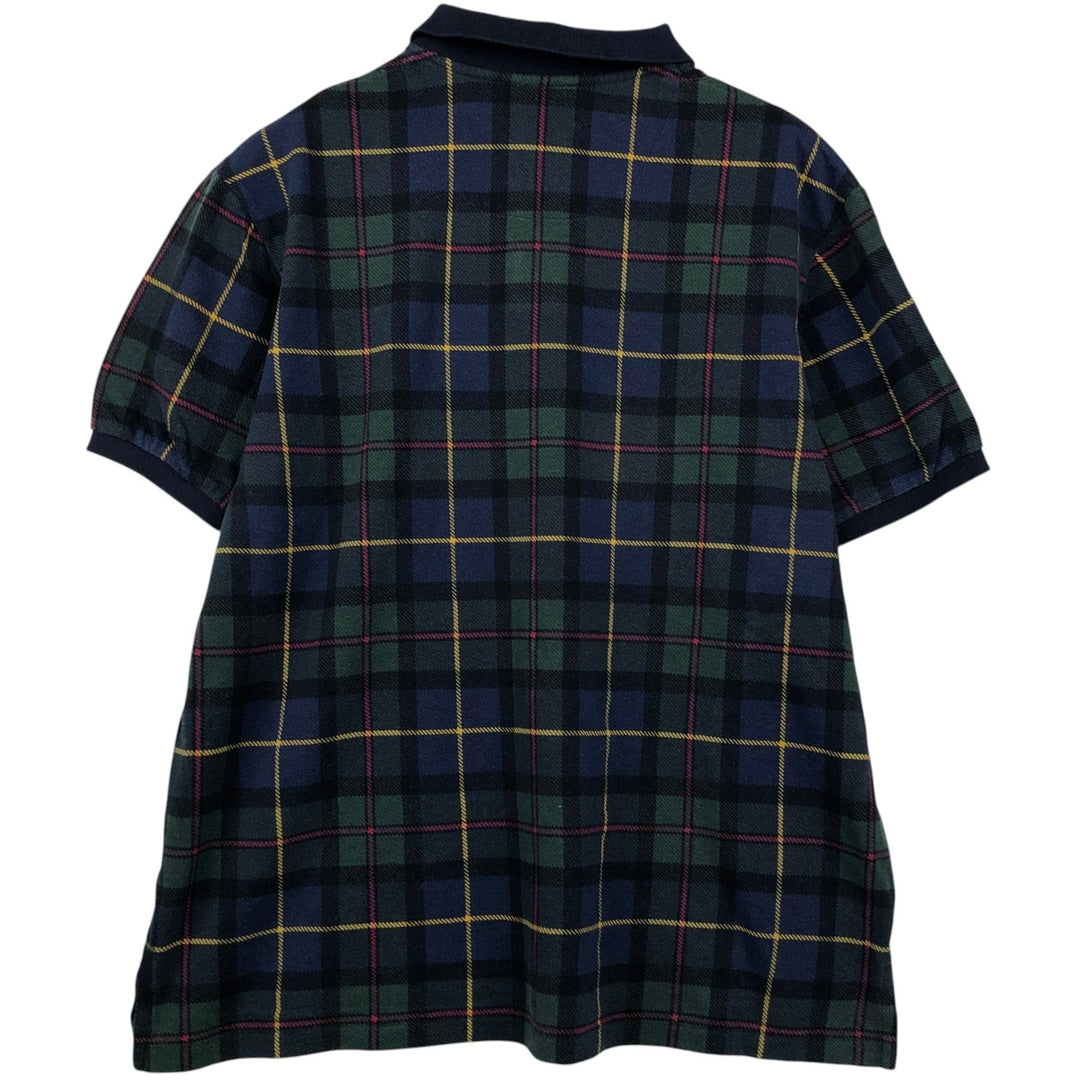 Ralph Lauren POLO by Ralph Lauren CUSTOM FIT Big Pony Short-Sleeve Check Polo Shirt, Men's XXL equivalent. cotton navy blue type Vintage Second Hand