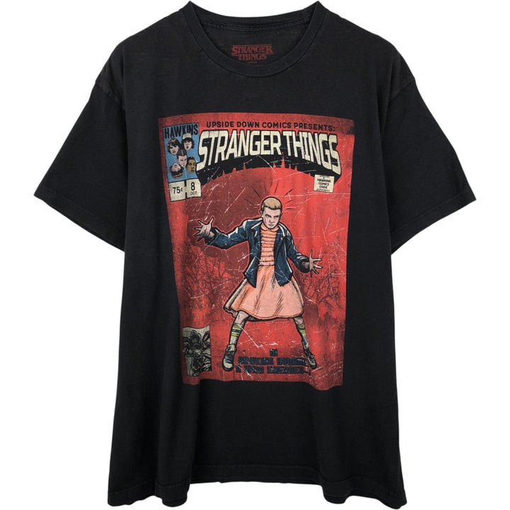 STRANGER THINGS Stranger Things Movie T-shirt Men's XL size cotton black type Vintage Second Hand