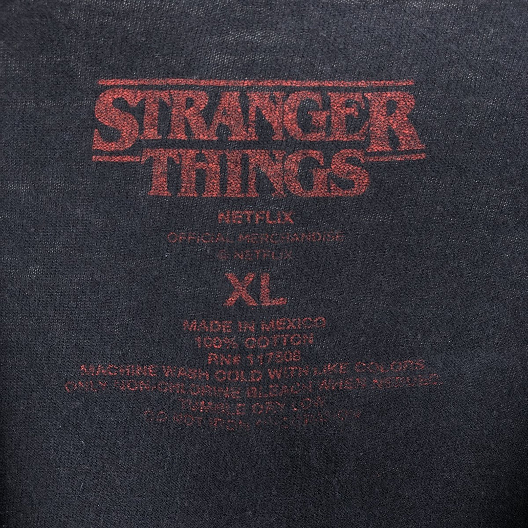 STRANGER THINGS Stranger Things Movie T-shirt Men's XL size cotton black type Vintage Second Hand
