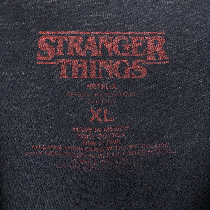 STRANGER THINGS Stranger Things Movie T-shirt Men's XL size cotton black type Vintage Second Hand