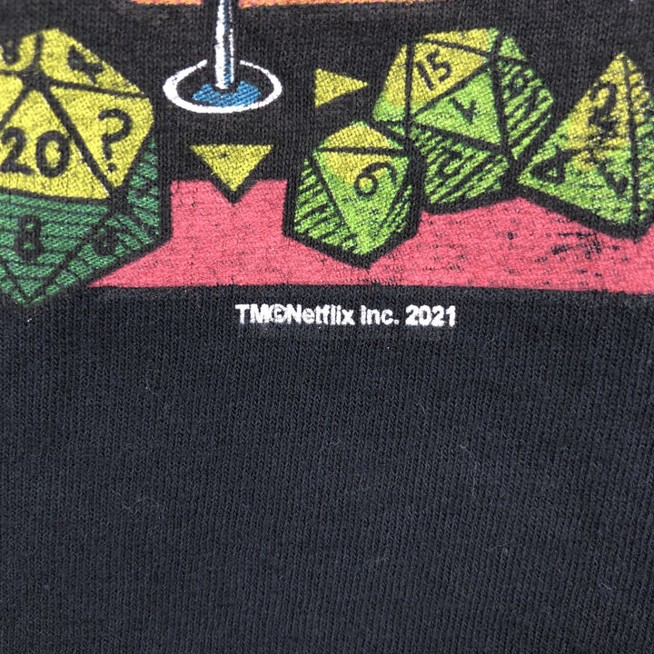 STRANGER THINGS Stranger Things Movie T-shirt Men's XL size cotton black type Vintage Second Hand