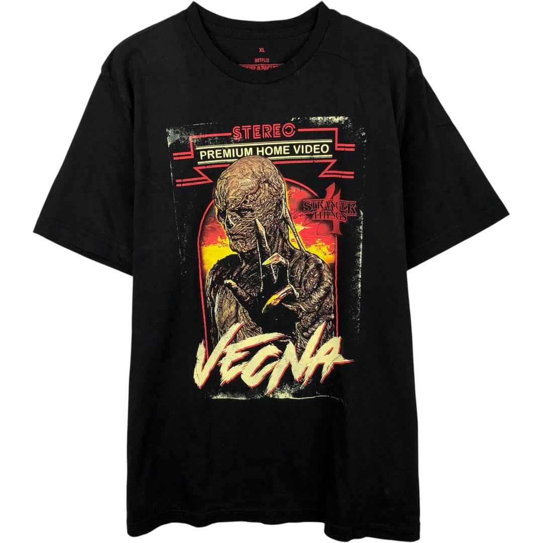STRANGER THINGS Stranger Things Movie T-shirt Men's XL size cotton black type Vintage Second Hand
