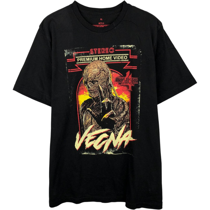 STRANGER THINGS Stranger Things Movie T-shirt Men's XL size cotton black type Vintage Second Hand