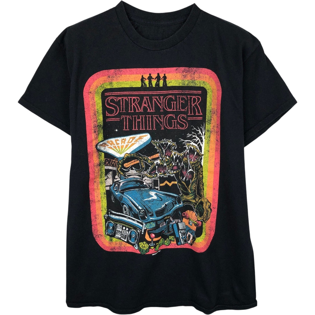 STRANGER THINGS Stranger Things Movie T-shirt Men's S size unclear black type Vintage Second Hand