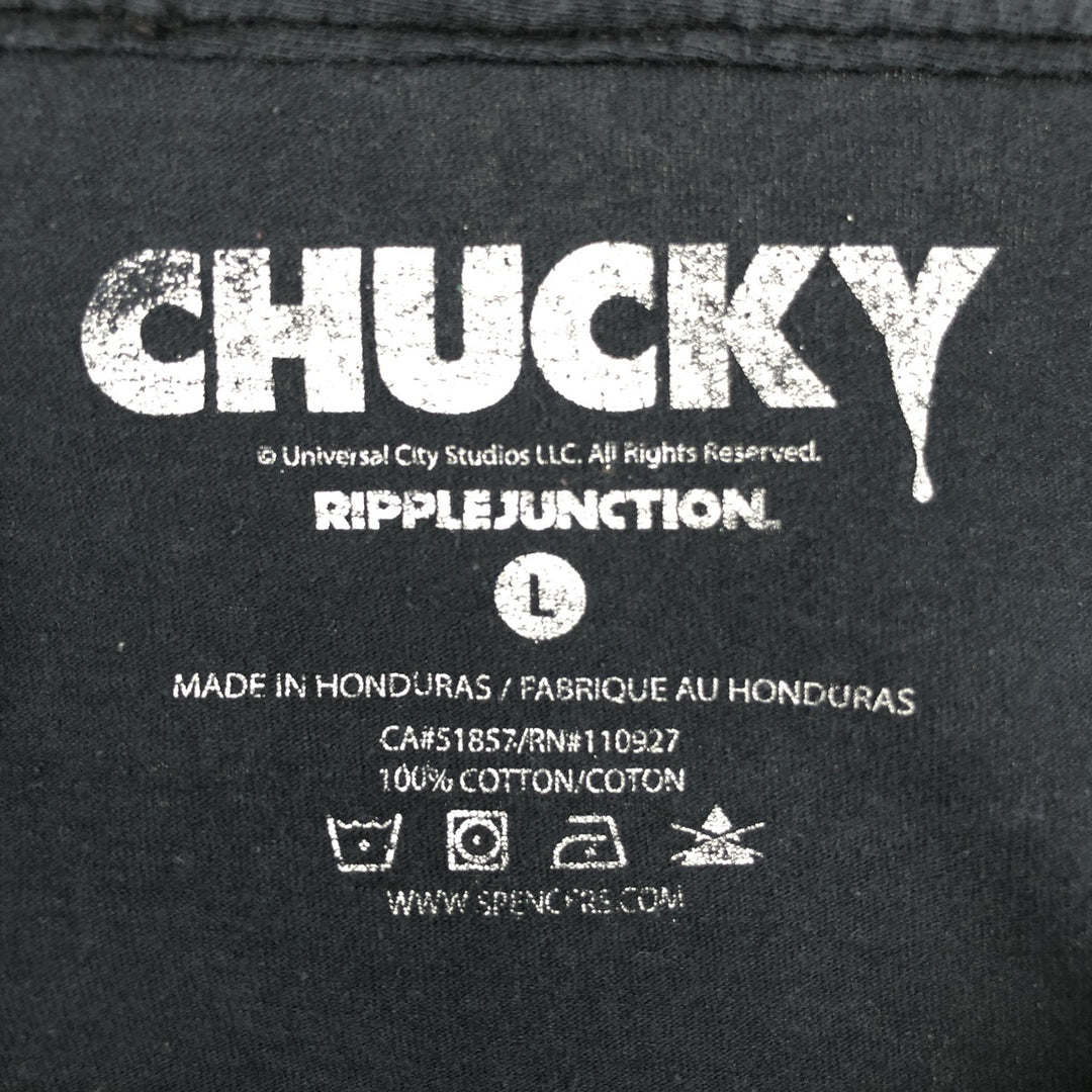 Ripple Junction CHILD'S PLAY CHUCKY Movie T-Shirt (Men's Size L) cotton black type Vintage Second Hand