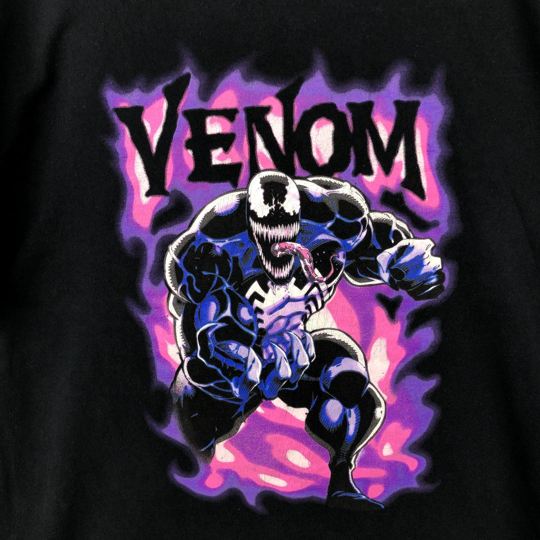 Marvel Spider-Man Venom Character Print T-Shirt, Men's Size XXL (approx.) cotton black type Vintage Second Hand