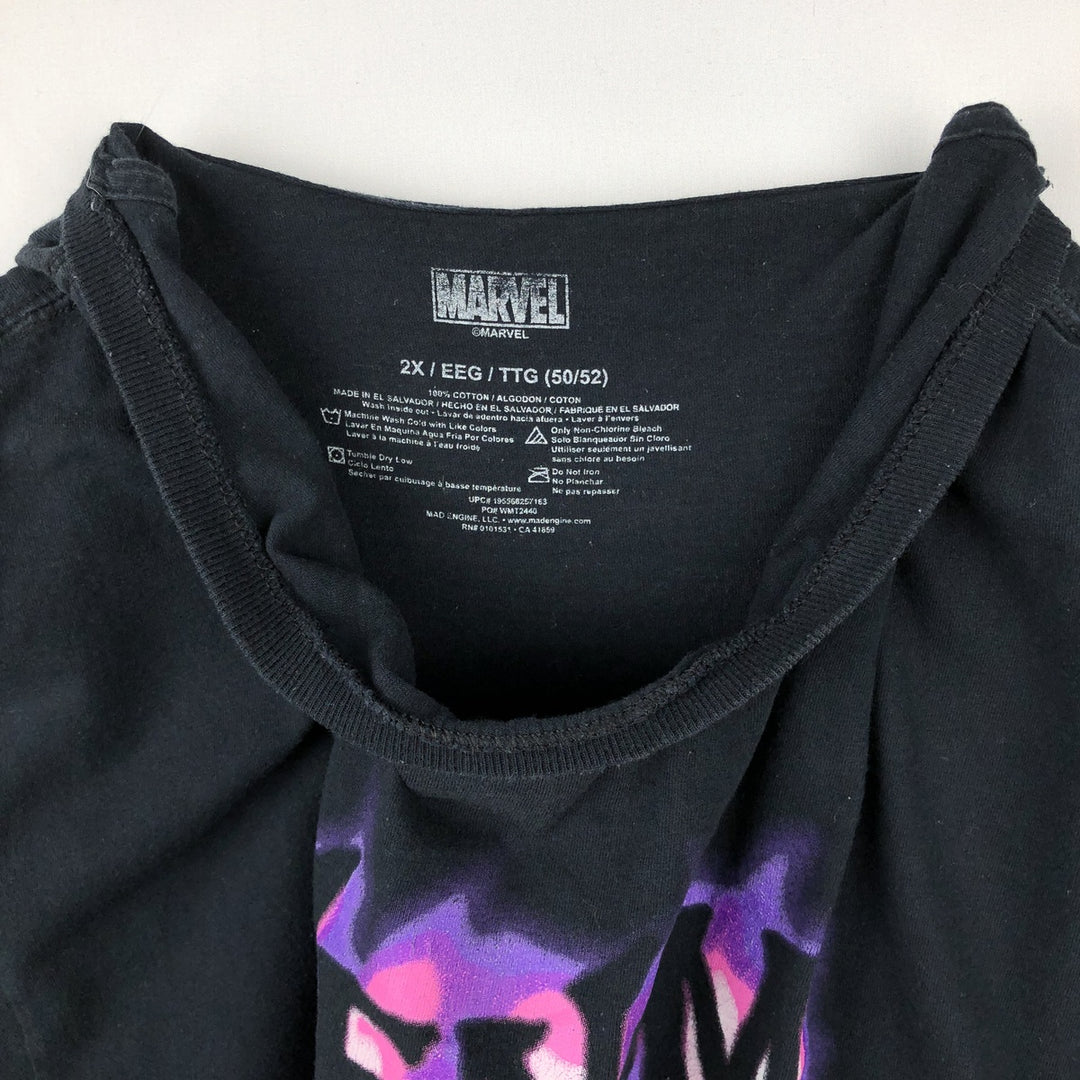 Marvel Spider-Man Venom Character Print T-Shirt, Men's Size XXL (approx.) cotton black type Vintage Second Hand