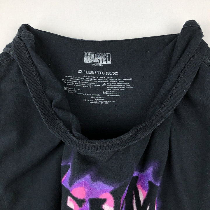 Marvel Spider-Man Venom Character Print T-Shirt, Men's Size XXL (approx.) cotton black type Vintage Second Hand