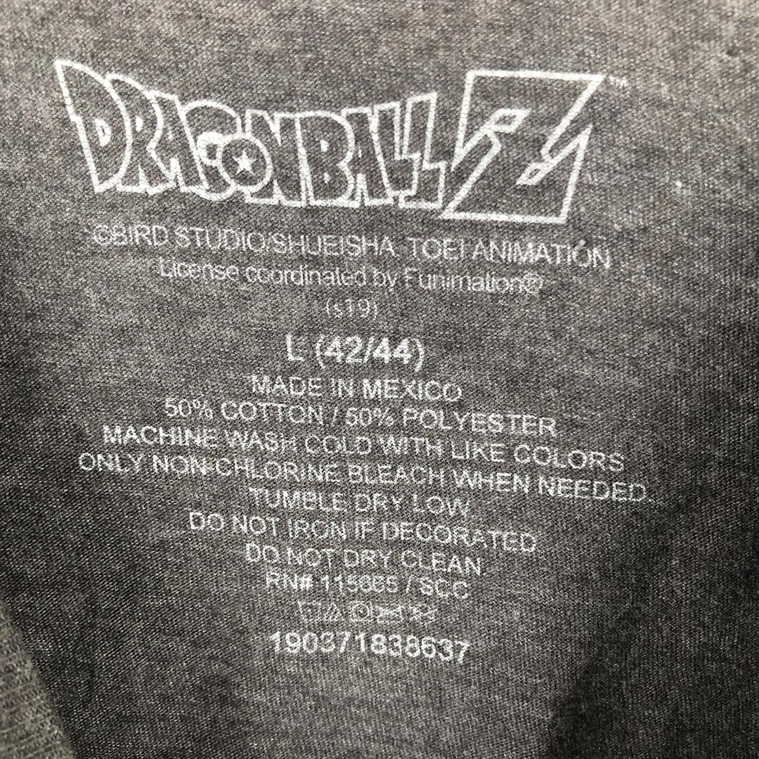DRAGONBALL Z Dragon Ball Z Anime Character Print T-Shirt Men's Size L cotton Charcoal Vintage Second Hand
