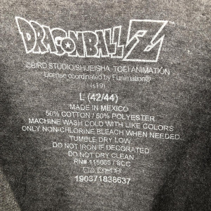 DRAGONBALL Z Dragon Ball Z Anime Character Print T-Shirt Men's Size L cotton Charcoal Vintage Second Hand