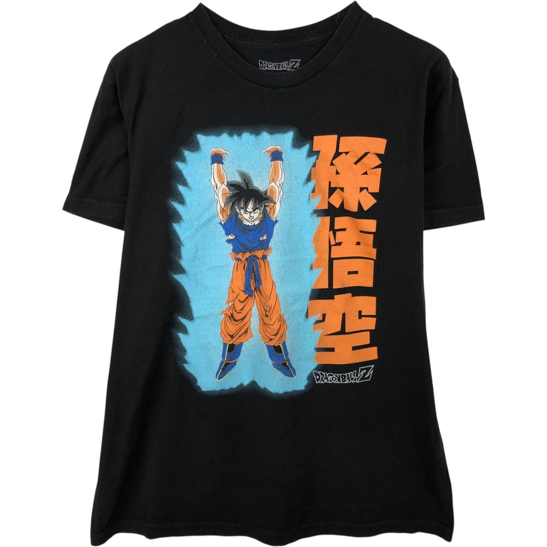 DRAGONBALL Son Goku Anime Character Print T-Shirt (Men's Size L) cotton black type Vintage Second Hand